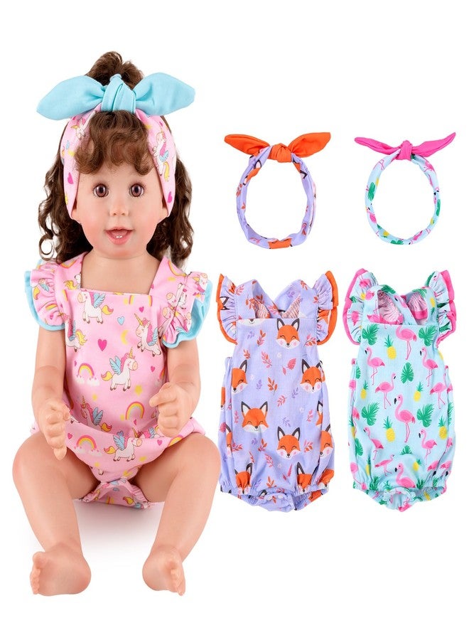 BABESIDE طقم ملابس دمى الأطفال حديثي الولادة من بيبي سايد، مكون من 3 قطع، مناسب للدمى من 17 إلى 22 بوصة، ملابس لطيفة مستوحاة من الحيوانات مع عصابات رأس وإكسسوارات متناسقة، ملابس واقعية لدمى الأطفال مقاس 18 بوصة، لعبة تمثيلية للأطفال الصغار. - Image 1